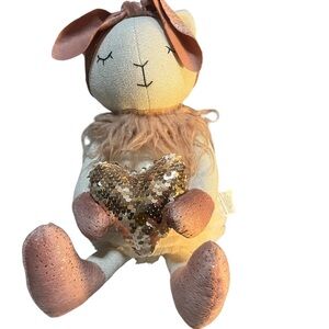 Valentine’s Day Plush Shelf Sitter Decorative Stuffed Animal with Sequin Heart